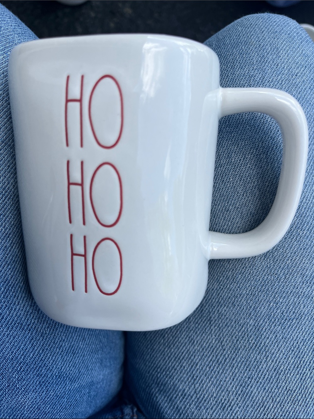 Rae Dunn White Ceramic Mug with Black Logo